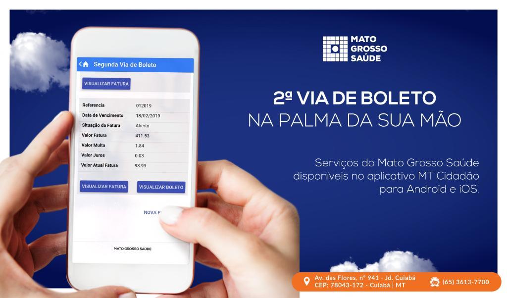 Mato Grosso Saúde facilita retirada de 2ª via de boleto pelo aplicativo de celular